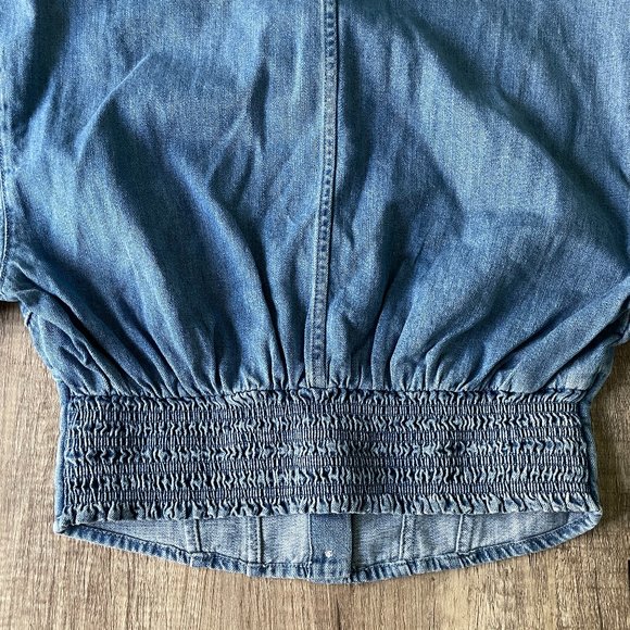 FRAME Corset Denim Blouse with Midi-Sleeve - Picture 10 of 15